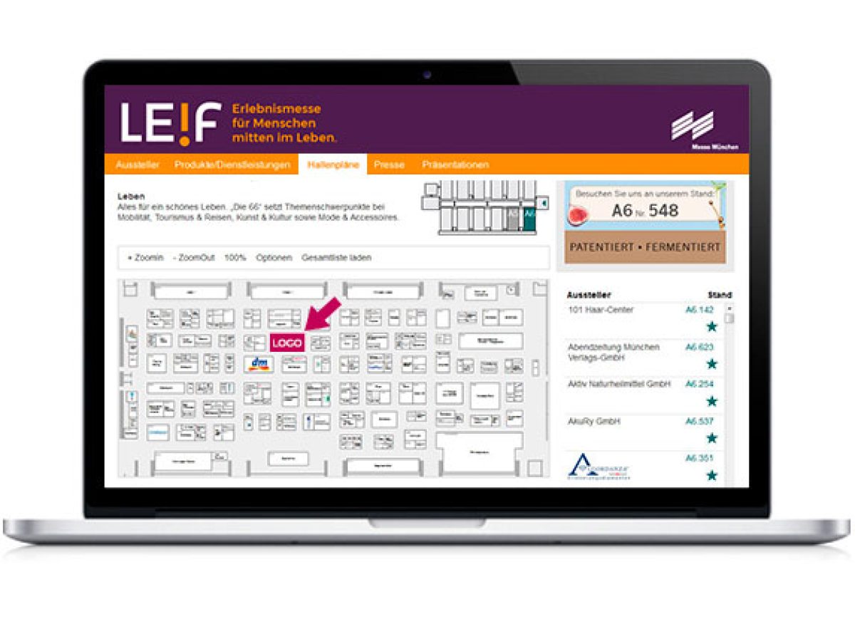 Ihr Logo im Online-Hallenplan