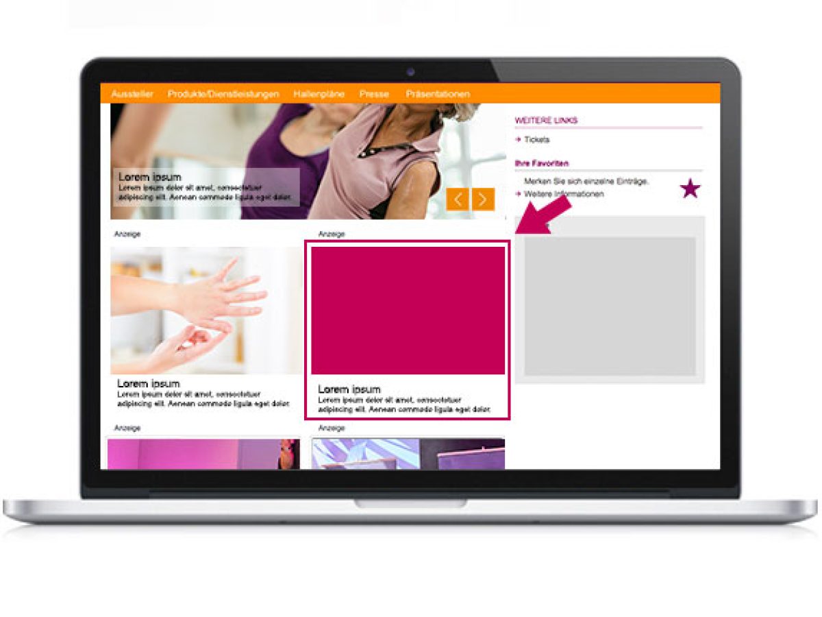 Standard-Teaser auf der Startseite des Online-Katalogs