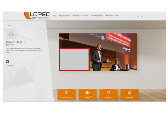 Pop-up banner during the LOPEC Conference