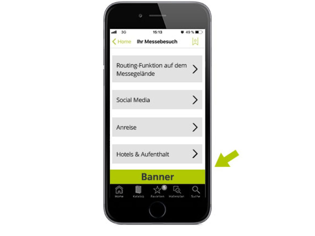 Werbebanner in der Rubrik „Ihr Messebesuch“