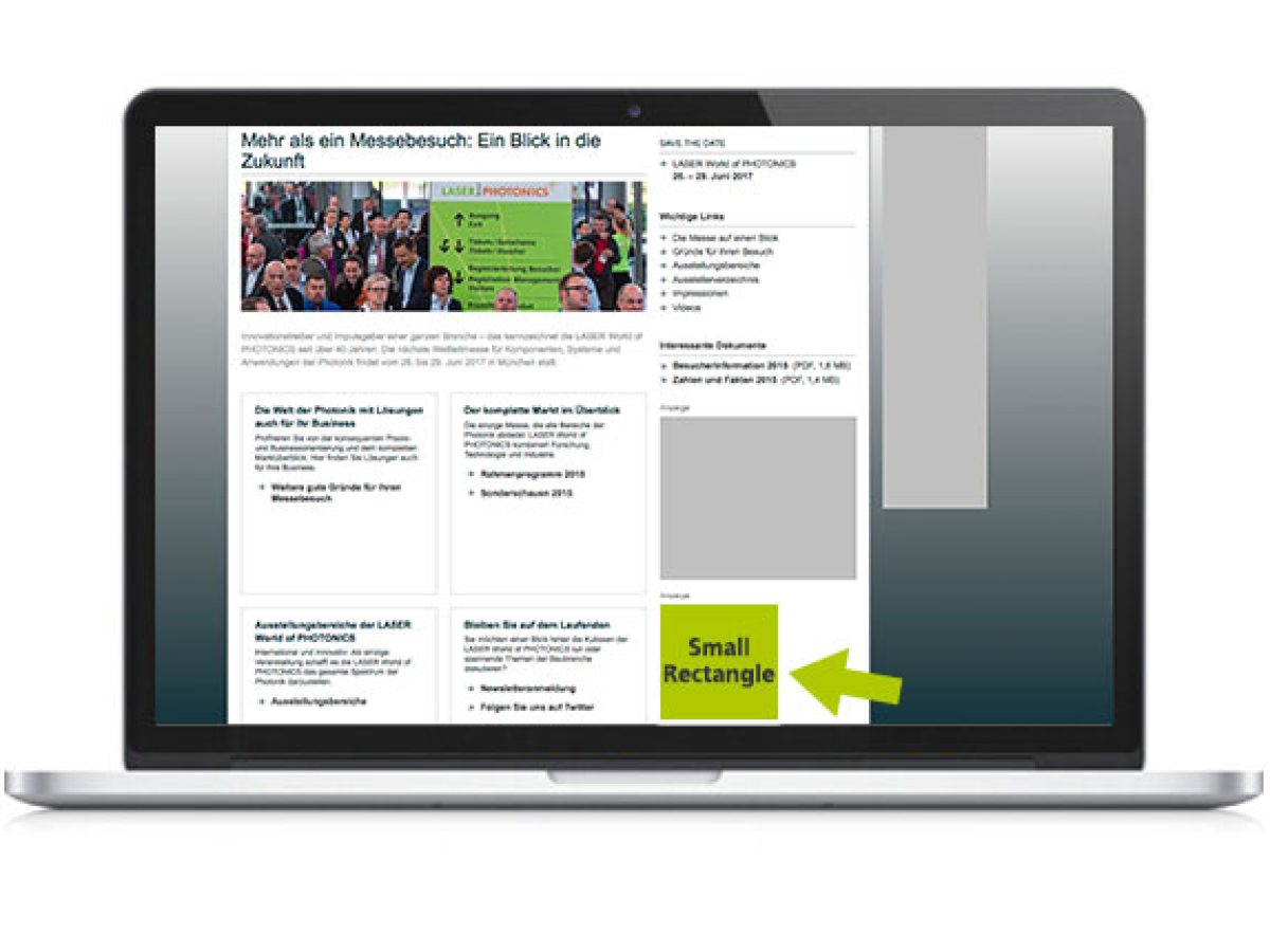 Small Rectangle auf der Webseite