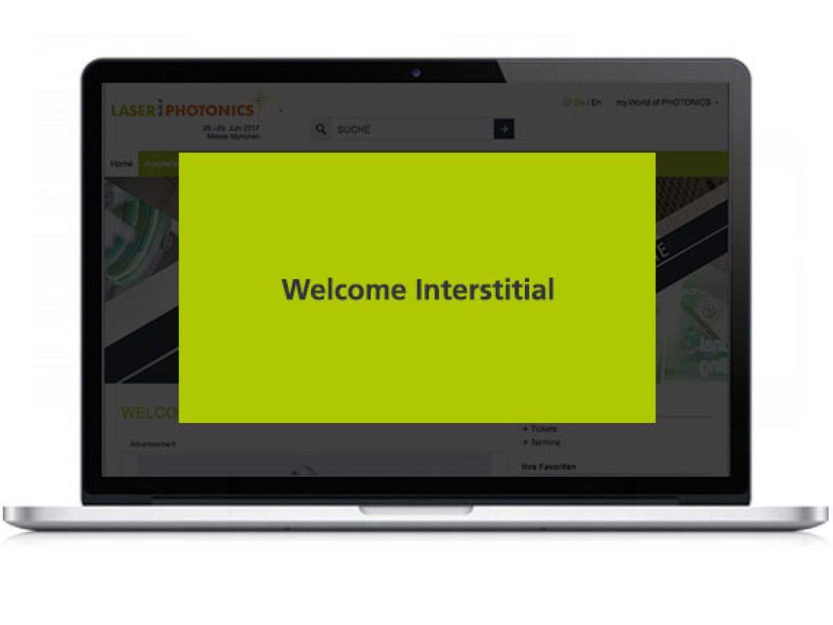Welcome Interstitial im Online-Katalog