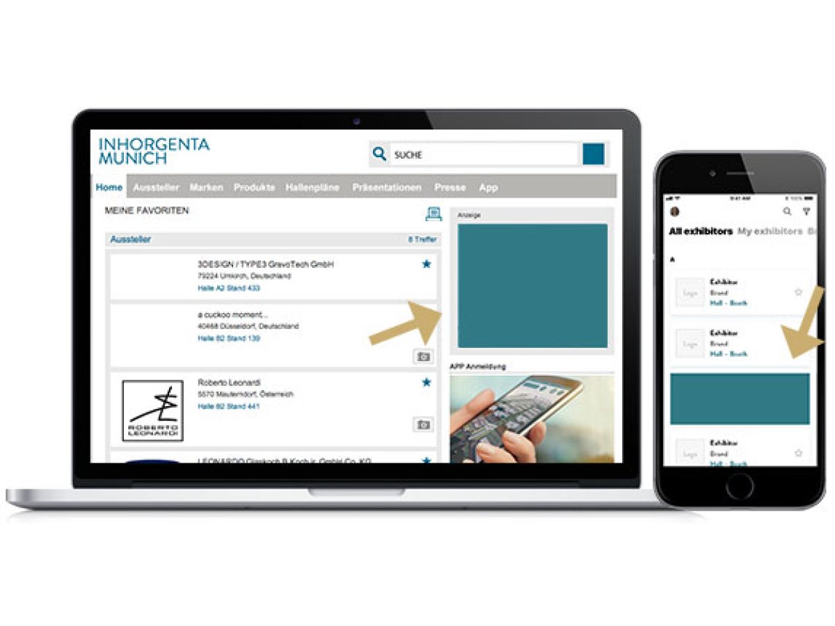 Favoriten-Banner im Online-Katalog und der App