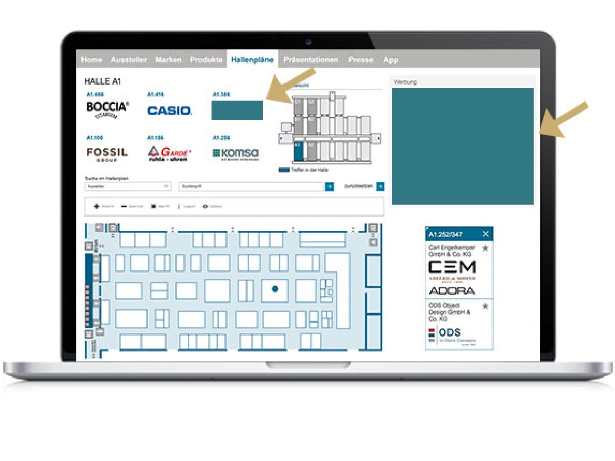 Hallensponsoring im Online Katalog