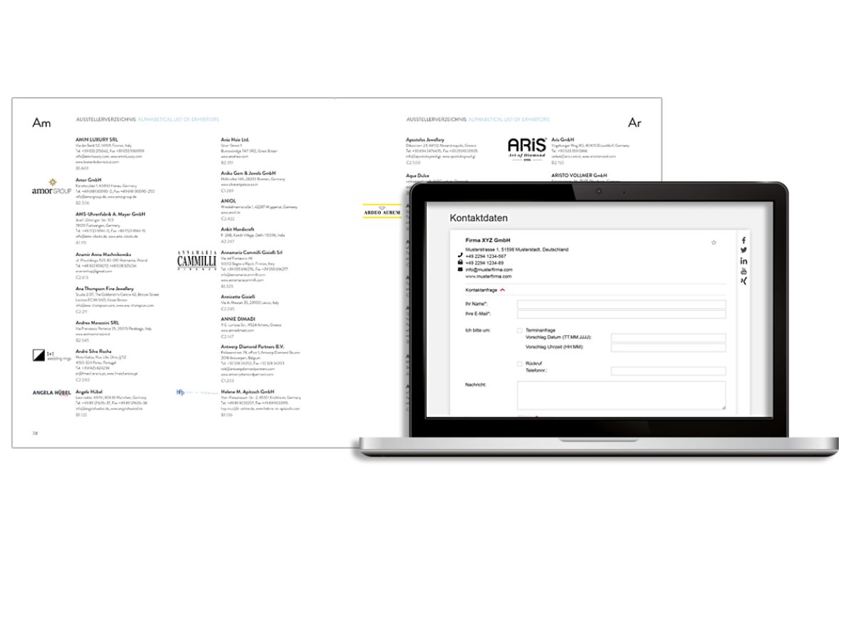 Ausstellerprofil online & print