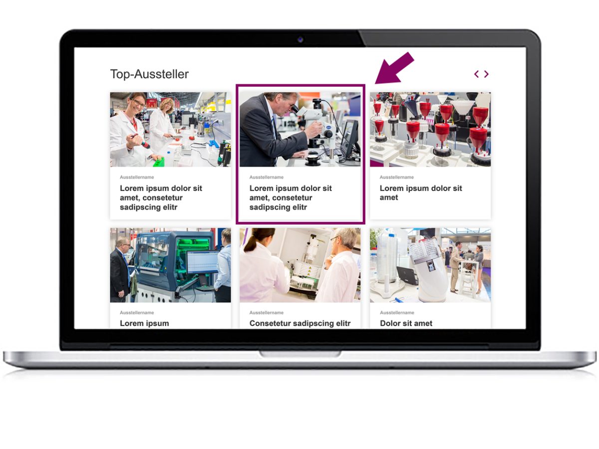 Your teaser on the homepage of the analytica exhibitor directory