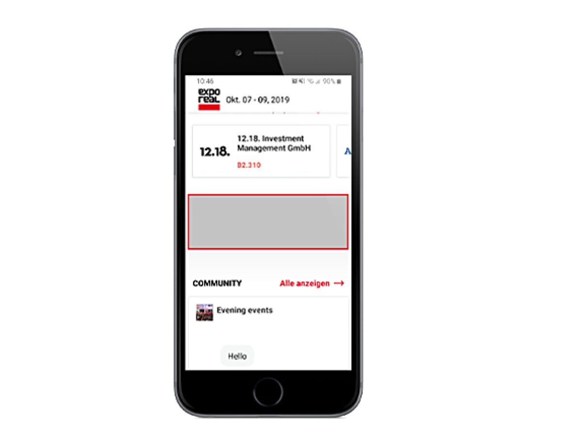 Banner auf der App-Startseite