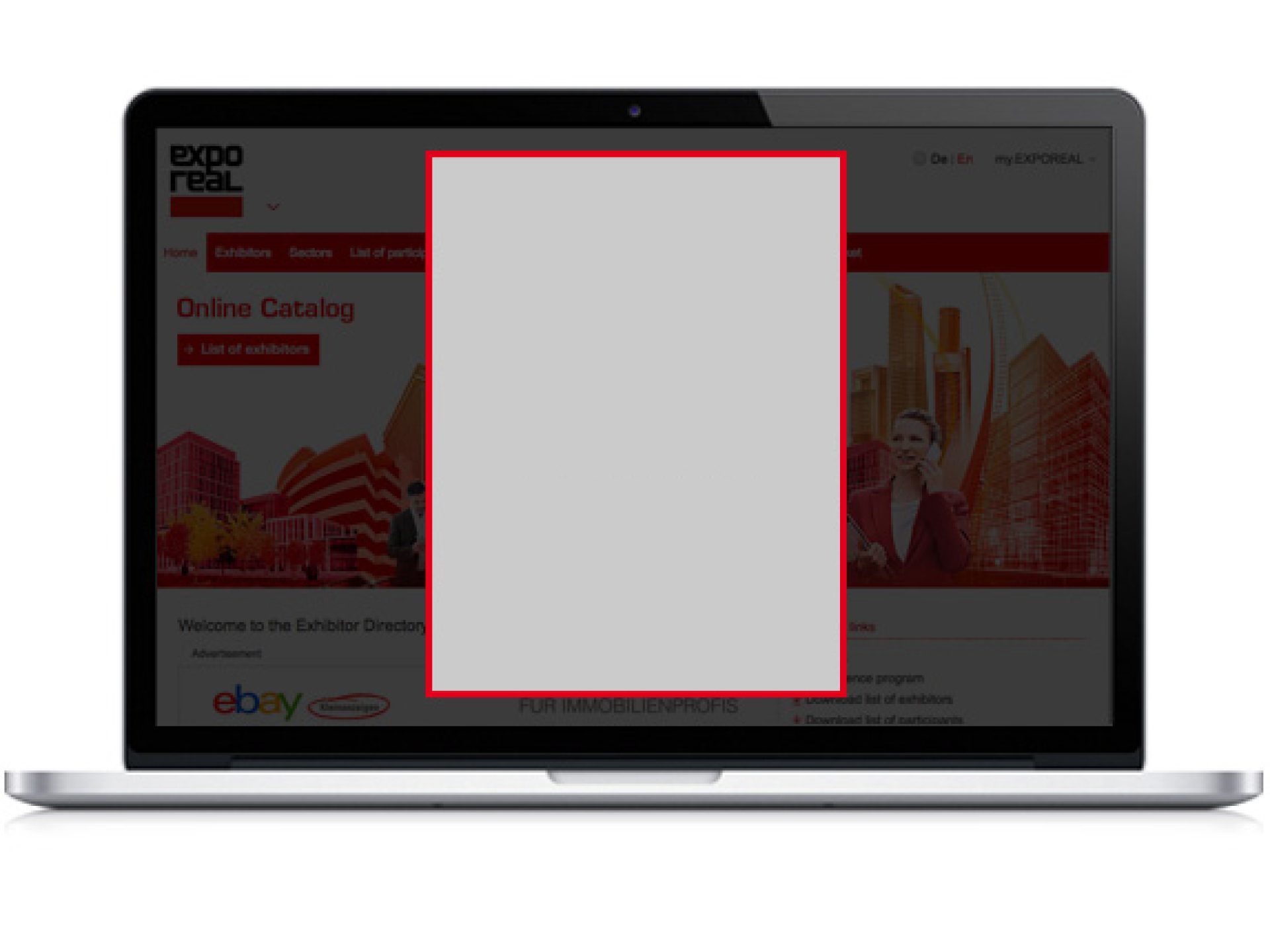 Welcome Interstitial auf Startseite