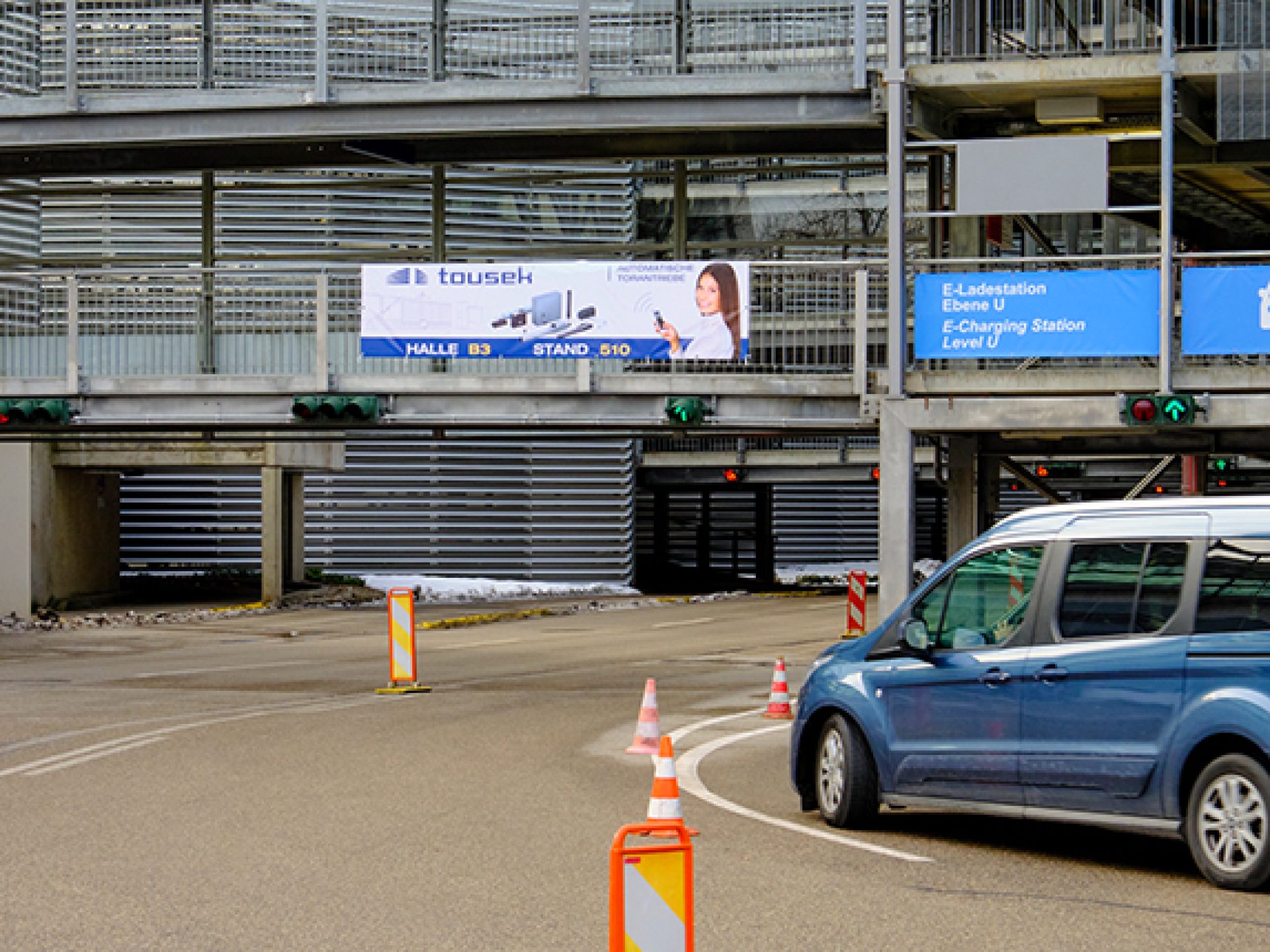 Banner at the parking garage West