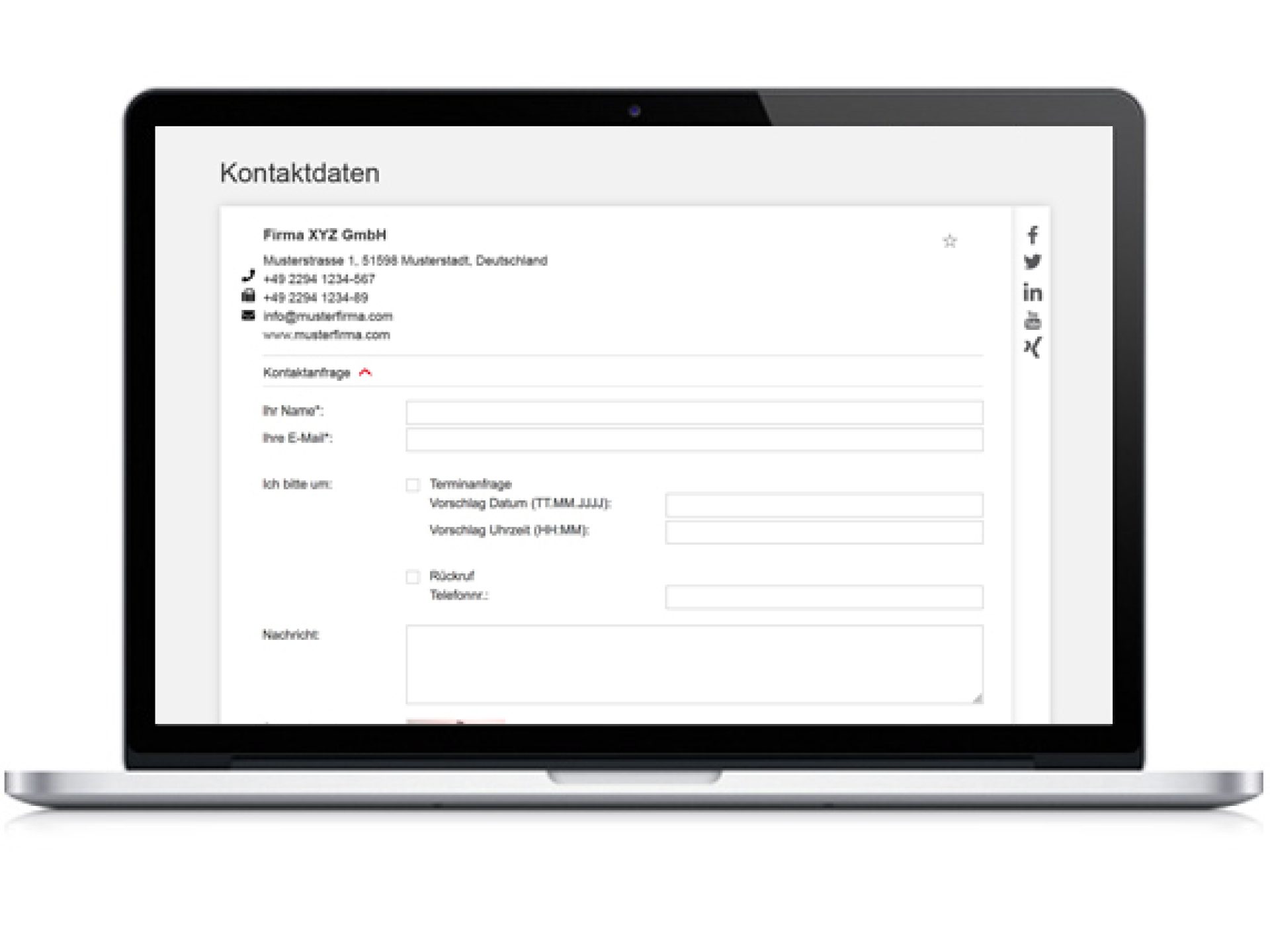 Ausstellerprofil online