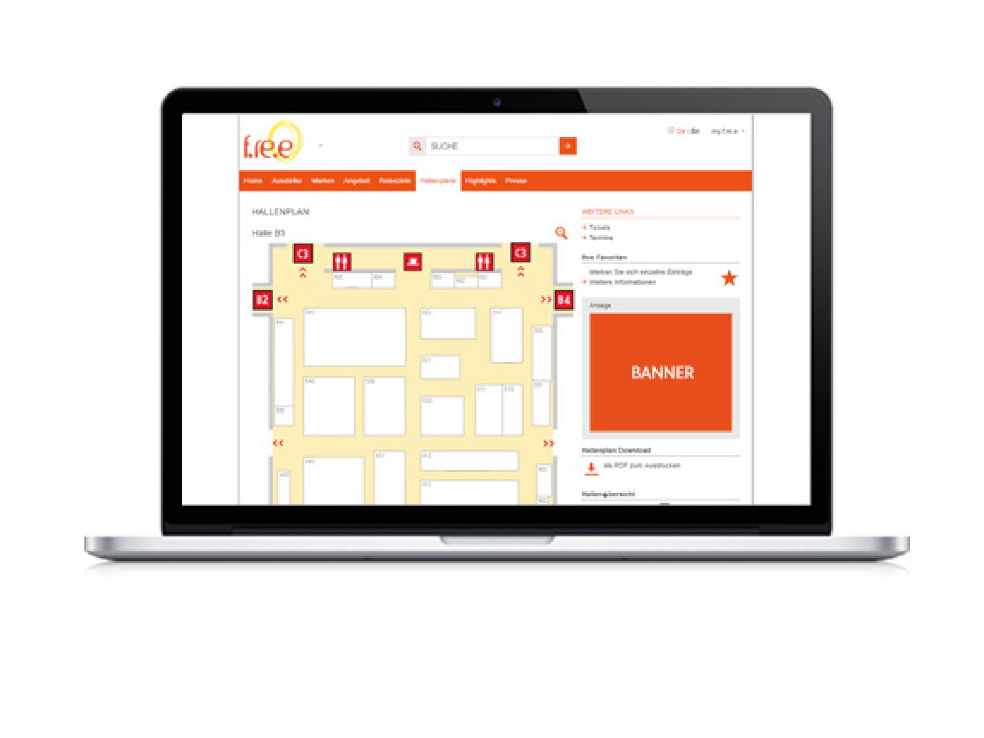 Medium-Rectangle neben Ihrer Halle im Online-Katalog