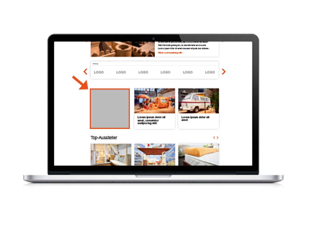 Banner on start page in the exhibitor portal