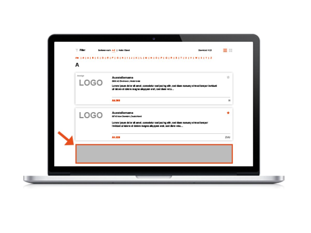 Directory banner in the exhibitor portal