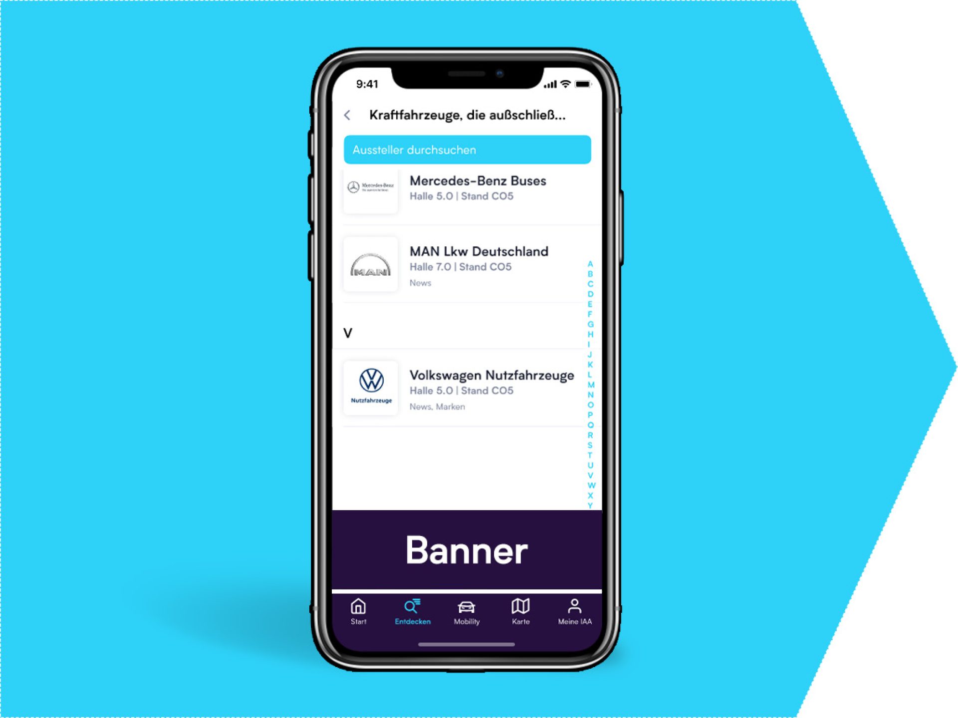 Sponsoring product category with banner 