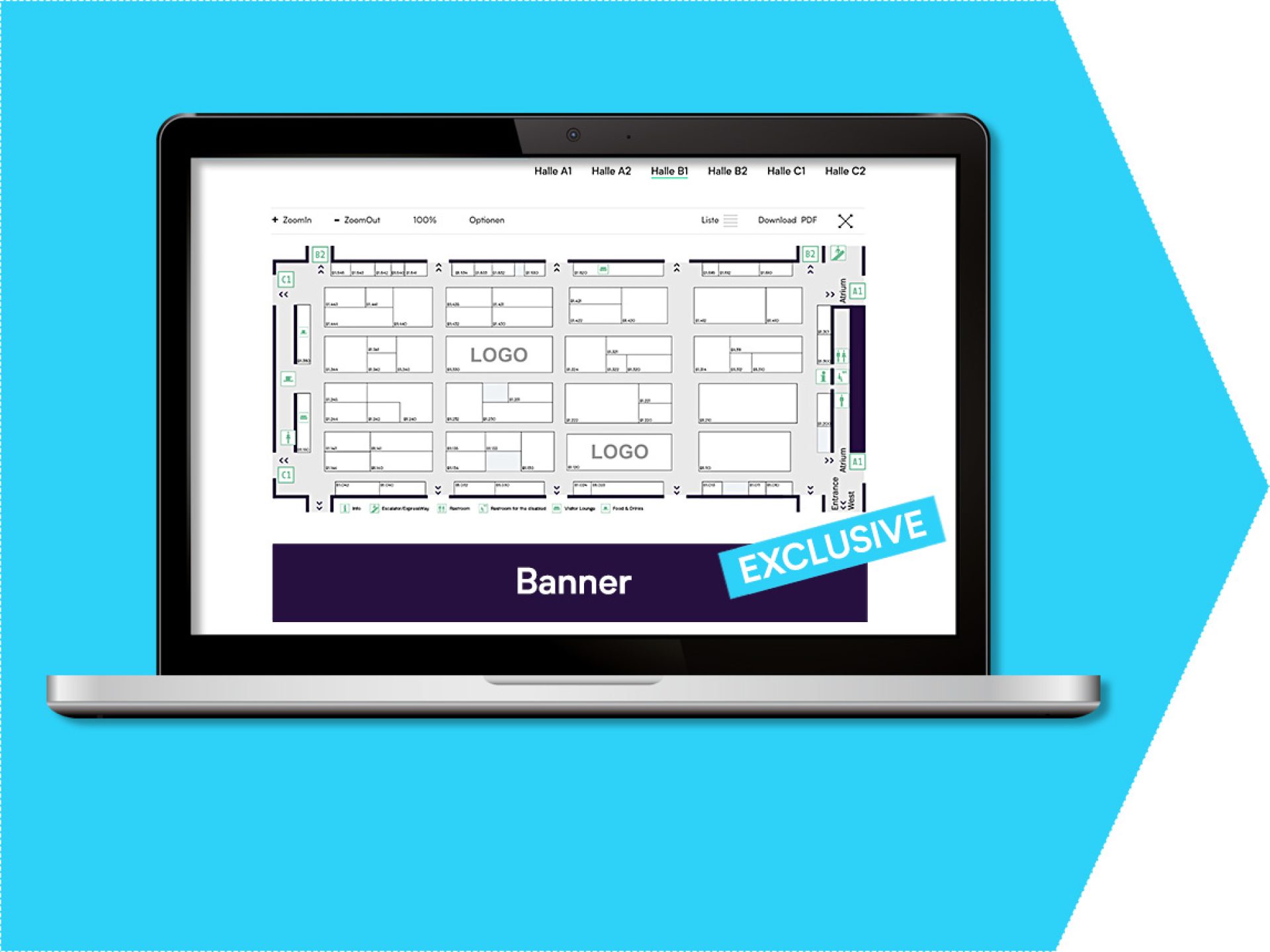 Banner placement below your hall or location