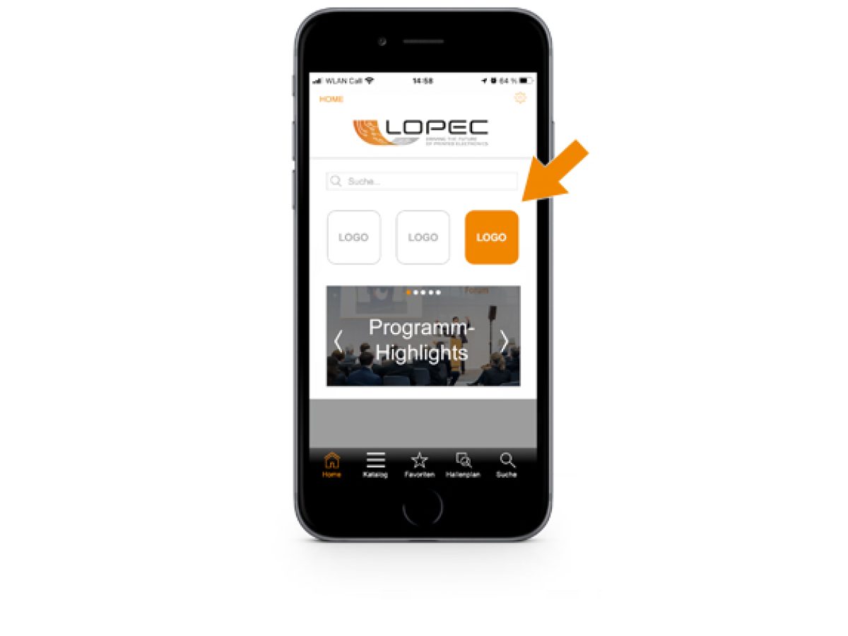 Company logo on the start screen