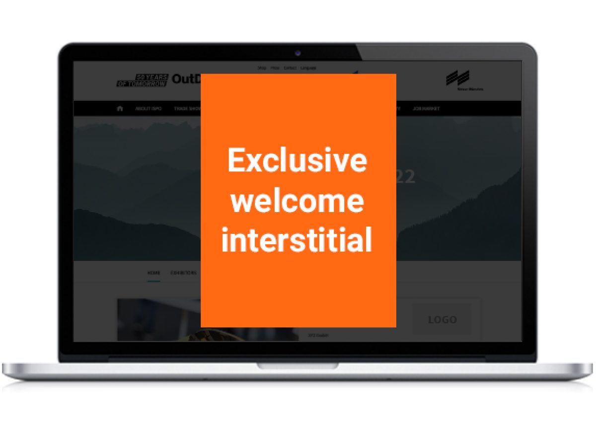 Exklusives Welcome Interstitial