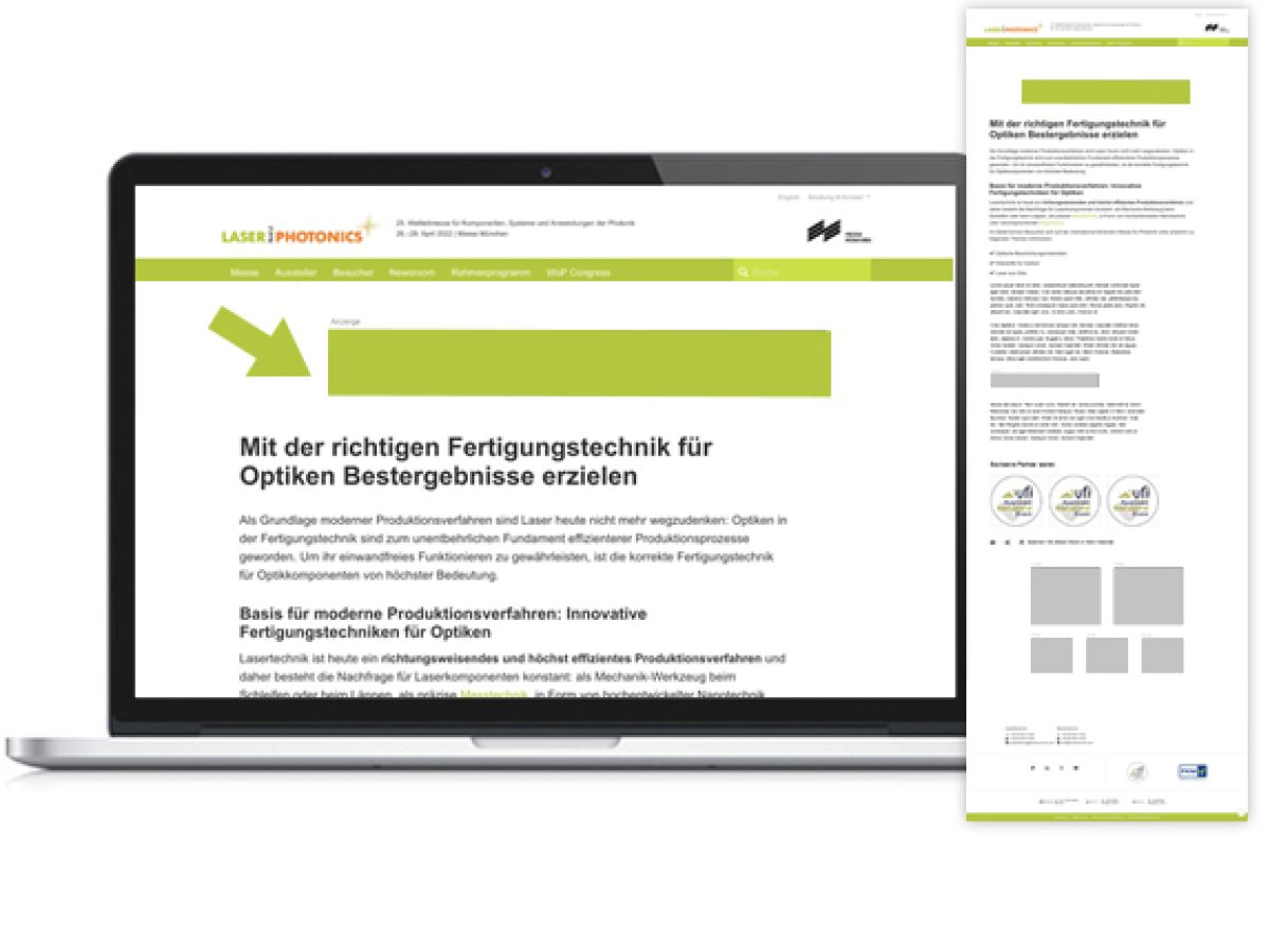 Superbanner auf der Webseite