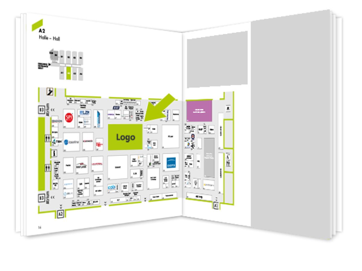 Logo im Hallenplan des Visitor Guide