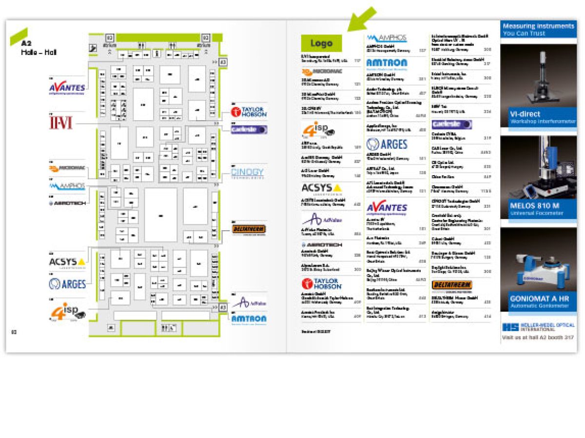 Ausstellerliste zum Hallenplan