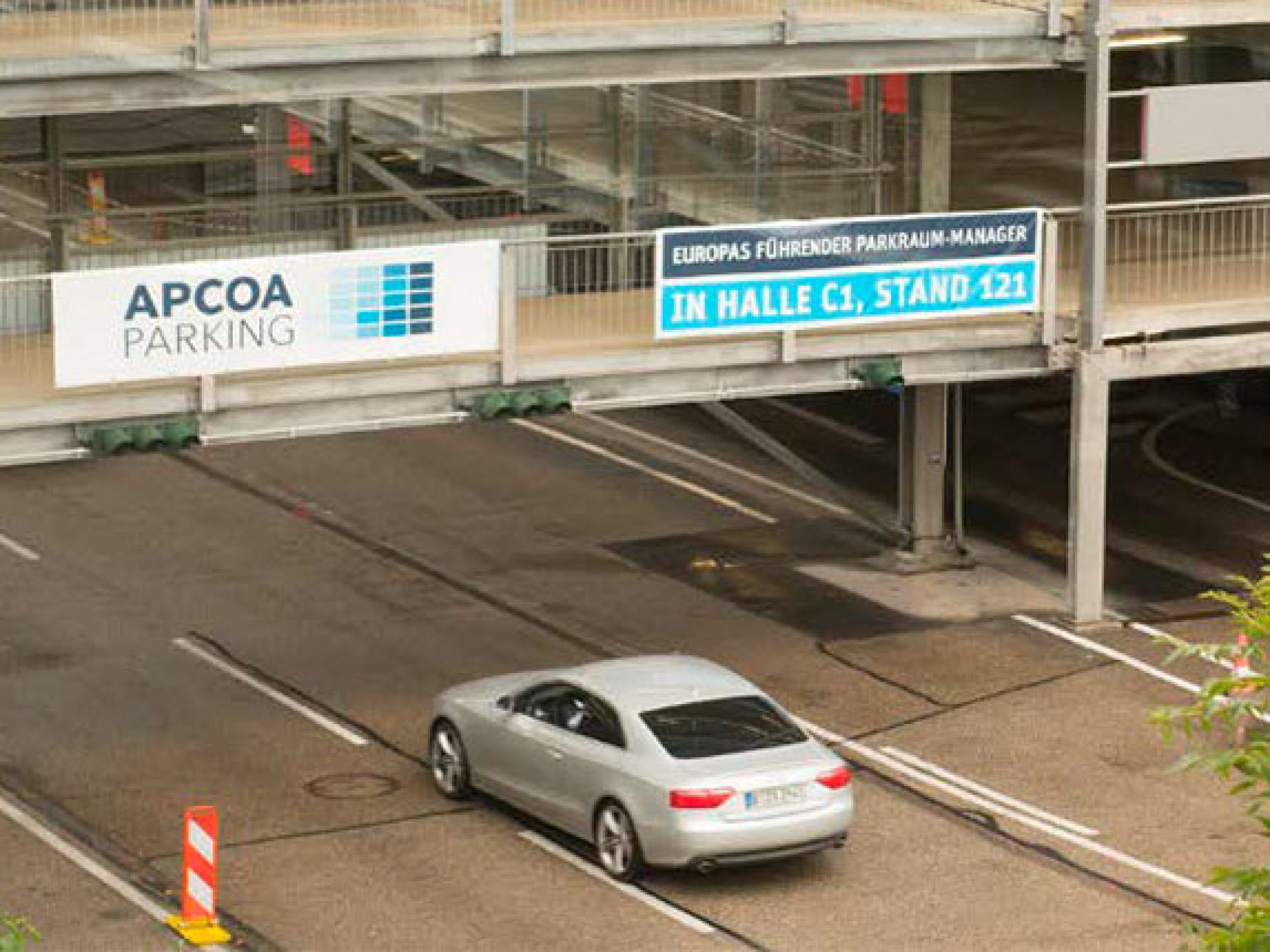 Banner at the parking garage West